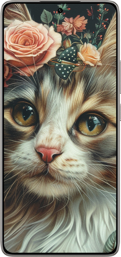 TPU чехол Cats and flowers для Xiaomi 14T 5G - 6069b-3773 изображение 
