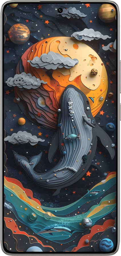 TPU чехол Кит в космосе для Xiaomi 14T 5G - 6328b-3773 изображение 