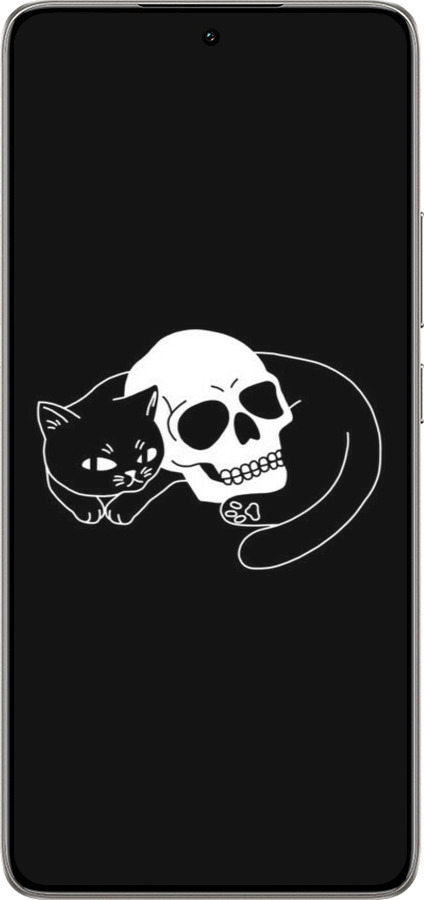 TPU чехол Із зображенням кота та черепа для Xiaomi 14T 5G - 6491b-3773 изображение 