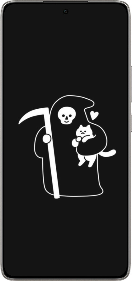 TPU чехол Минималистичный арт: смерть и кошка для Xiaomi 14T 5G - 6529b-3773 изображение 