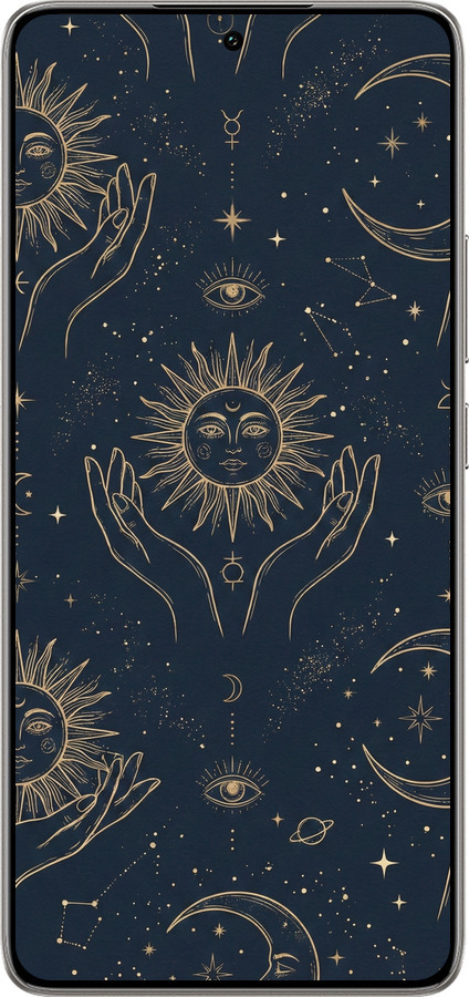 TPU чехол Celestial Harmony: Sun & Moon Gold Mystic Pattern для Xiaomi 14T 5G - 6778b-3773 изображение 