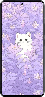 TPU чехол Котик в цветах для Xiaomi 14T Pro - 6390b-3806 изображение 
