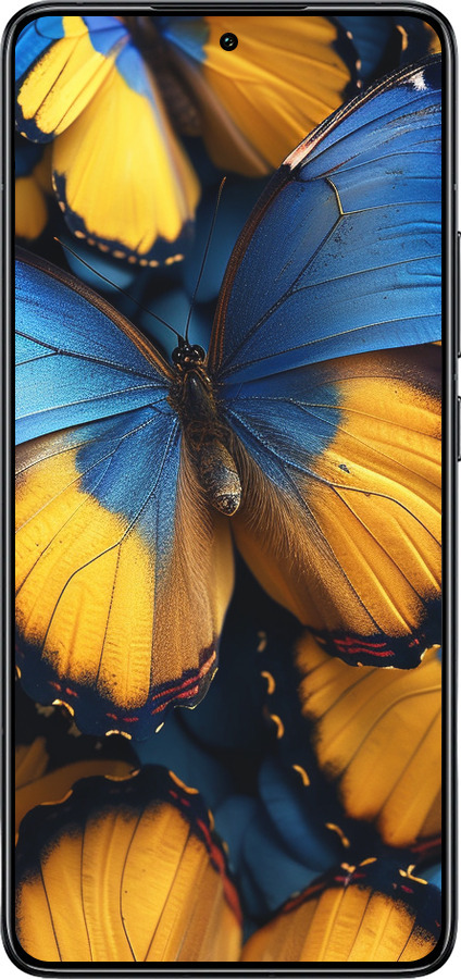 TPU чехол Желто-голубые бабочки для Xiaomi 14T Pro - 6046b-3806 изображение 