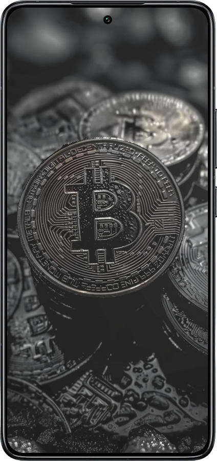TPU чехол Black Bitcoin для Xiaomi 14T Pro - 6090b-3806 изображение 