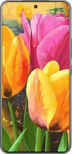 TPU чехол Нарисованные тюльпаны для Xiaomi 15 Pro - 5990b-3879 изображение 