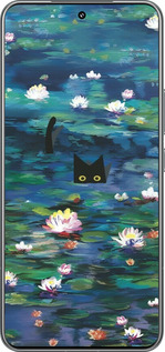 TPU чехол із зображенням водяних лілій та кішок для Xiaomi 15 Pro - 6257b-3879 изображение 