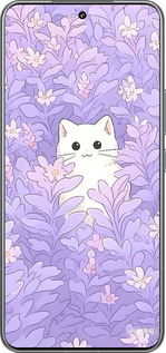 TPU чехол Котик в цветах для Xiaomi 15 Pro - 6390b-3879 изображение 