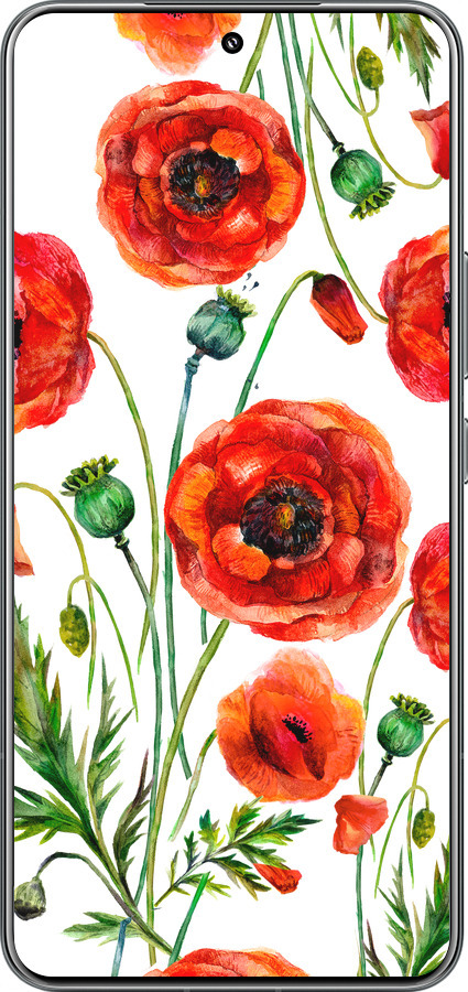 TPU чехол Нарисованные маки для Xiaomi 15 Pro - 4278b-3879 изображение 