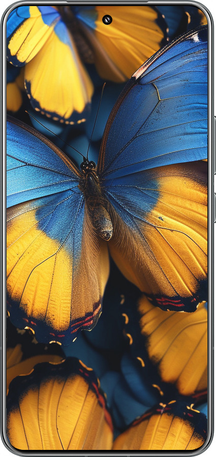 TPU чехол Желто-голубые бабочки для Xiaomi 15 Pro - 6046b-3879 изображение 