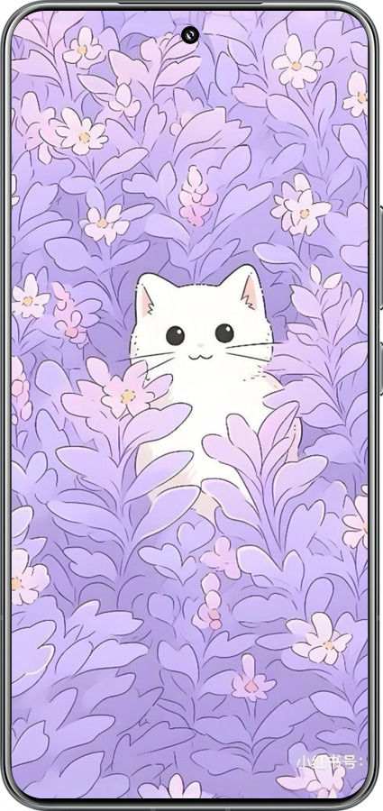 TPU чехол Котик в цветах для Xiaomi 15 Pro - 6390b-3879 изображение 