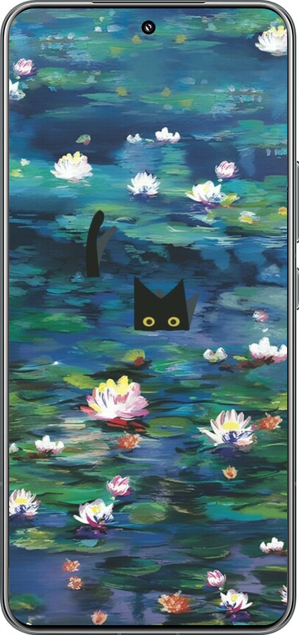 TPU чехол Чехол с изображением водяных лилий Моне и кошек для Xiaomi 15 Pro - 6399b-3879 изображение 