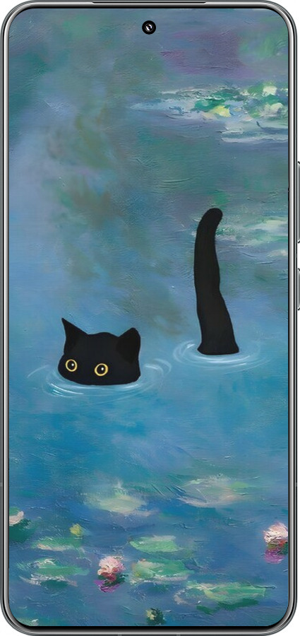 TPU чехол С изображением кота и водяной лилии Monet для Xiaomi 15 Pro - 6519b-3879 изображение 