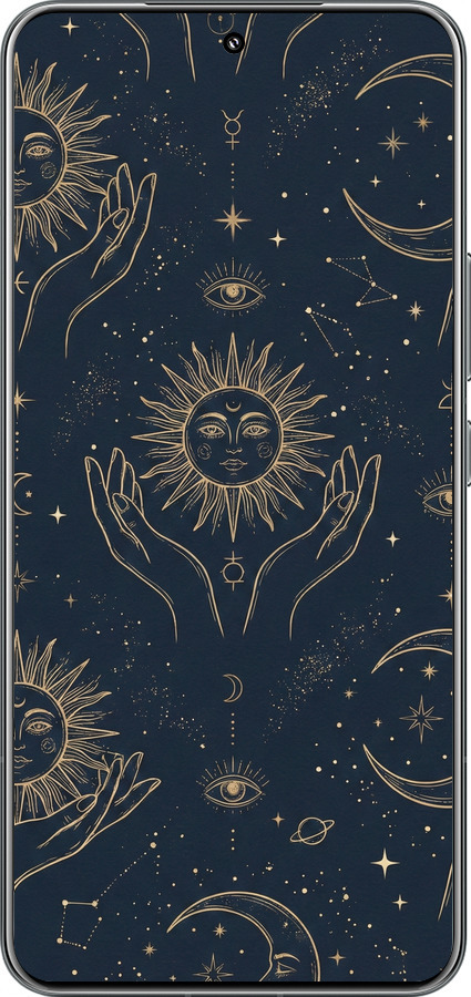TPU чехол Celestial Harmony: Sun & Moon Gold Mystic Pattern для Xiaomi 15 Pro - 6778b-3879 изображение 