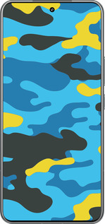 Силиконовый чехол Желто-голубой камуфляж для Xiaomi 15 Pro - 1084u-3879 изображение 