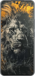 Силіконовий чехол Лев у золотих фарбах для Xiaomi 15 Pro - 6155u-3879 изображение 