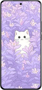 Силіконовий чехол Котик в цветах для Xiaomi 15 Ultra - 6390u-3967 изображение 