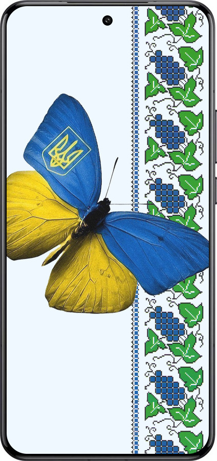 Силиконовый чехол Желто-голубая бабочка для Xiaomi 15 Ultra - 1054u-3967 изображение 