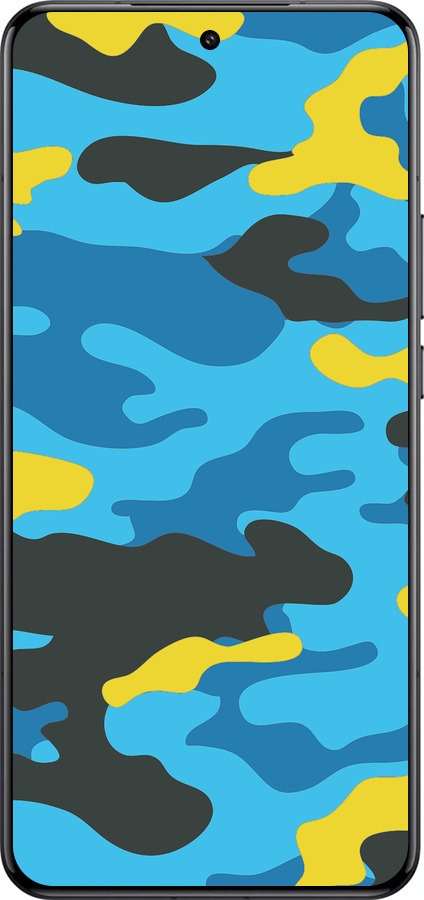 Силиконовый чехол Желто-голубой камуфляж для Xiaomi 15 Ultra - 1084u-3967 изображение 