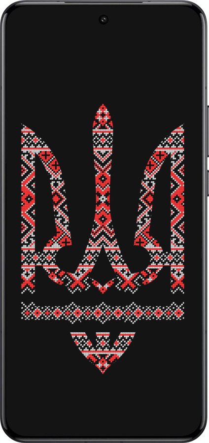 Силиконовый чехол Герб - вышиванка на черном фоне для Xiaomi 15 Ultra - 1196u-3967 изображение 