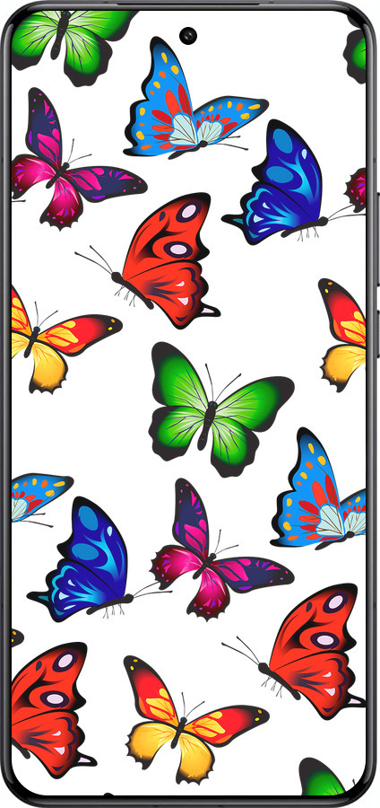 Силиконовый чехол Красочные мотыльки для Xiaomi 15 Ultra - 4761u-3967 изображение 