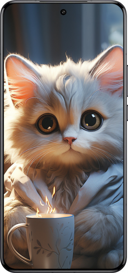 Силіконовий чехол Білий кіт для Xiaomi 15 Ultra - 5646u-3967 изображение 