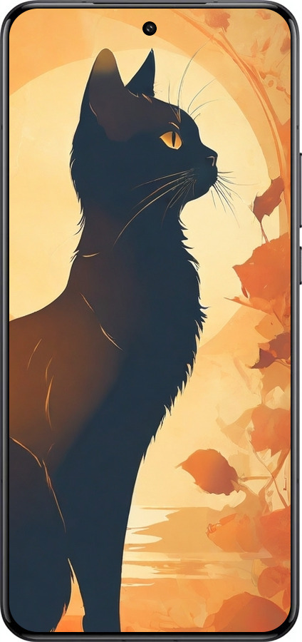 Силиконовый чехол Черная кошка v2 для Xiaomi 15 Ultra - 5830u-3967 изображение 