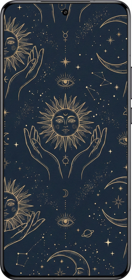 Силіконовий чехол Celestial Harmony: Sun & Moon Gold Mystic Pattern для Xiaomi 15 Ultra - 6778u-3967 изображение 
