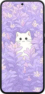Силиконовый чехол Котик в цветах для Xiaomi 15T 5G - 6390u-4100 изображение 