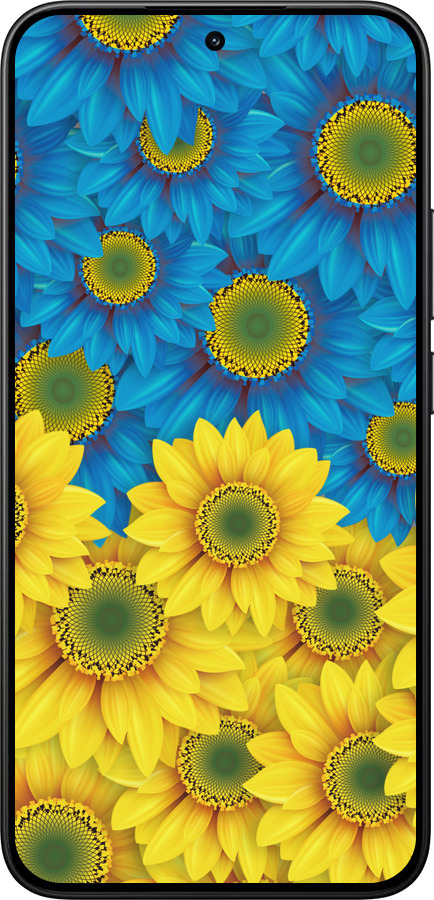 Силиконовый чехол Жёлто-голубые цветы для Xiaomi 15T 5G - 1048u-4100 изображение 