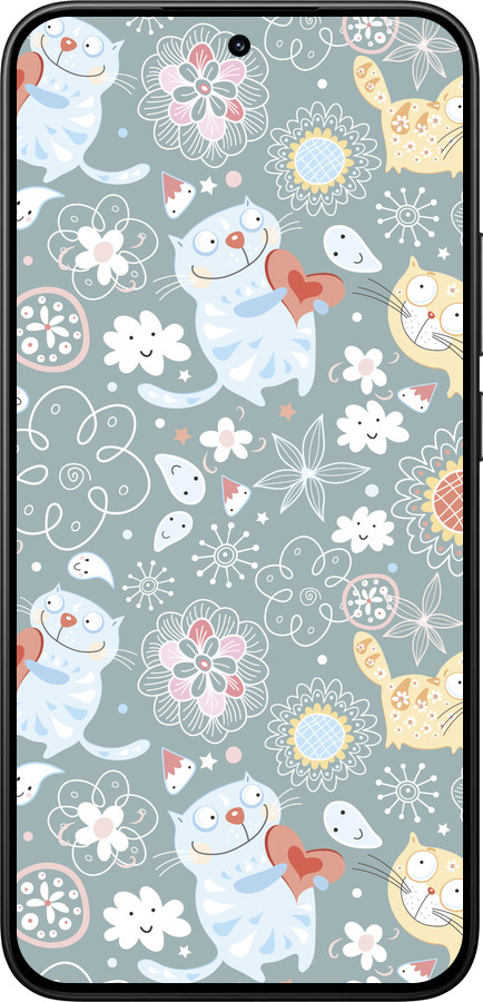 Силиконовый чехол Котята v3 для Xiaomi 15T 5G - 1223u-4100 изображение 