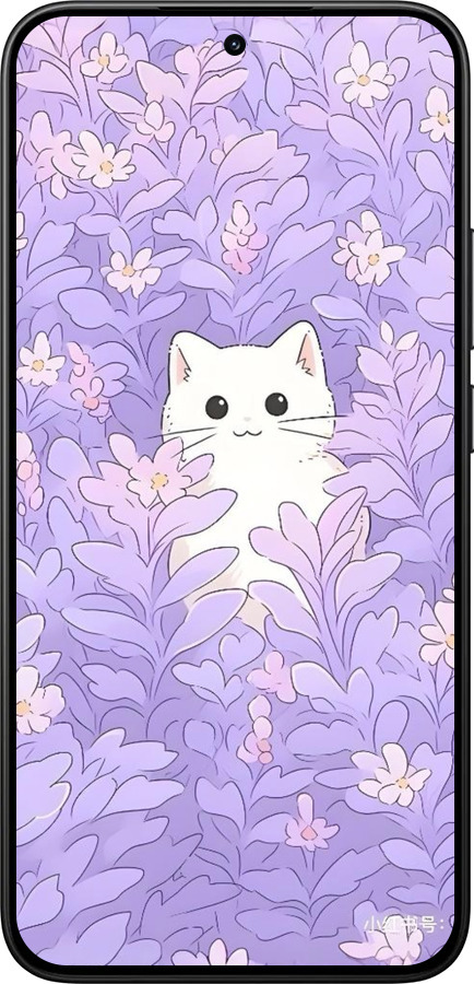 Силиконовый чехол Котик в цветах для Xiaomi 15T 5G - 6390u-4100 изображение 