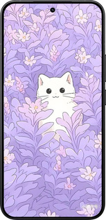 Силиконовый чехол Котик в цветах для Xiaomi 15T Pro 5G - 6390u-4097 изображение 
