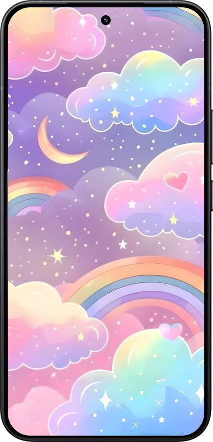 Силиконовый чехол Облака и радуга для Xiaomi 15T Pro 5G - 6312u-4097 изображение 