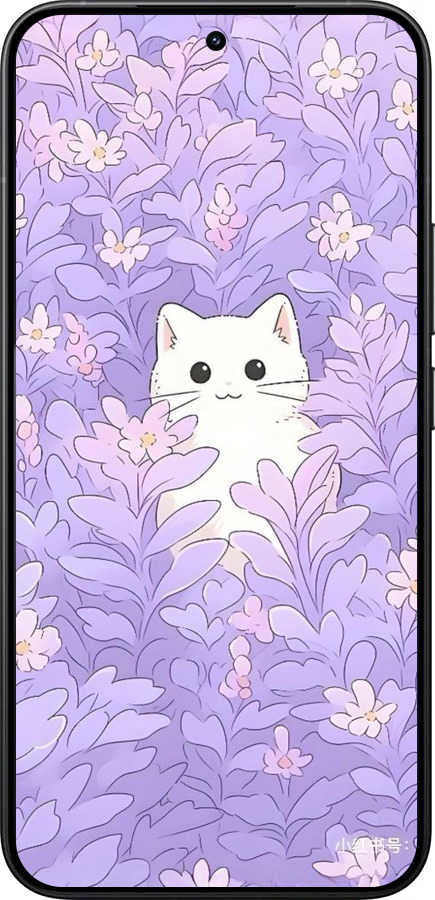 Силиконовый чехол Котик в цветах для Xiaomi 15T Pro 5G - 6390u-4097 изображение 