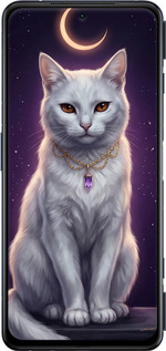 Силиконовый чехол Mystic White Cat Gothic Dark Purple Gold для Xiaomi Black Shark 4 - 6805u-2531 изображение 