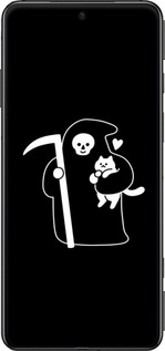 Силиконовый чехол Минималистичный арт: смерть и кошка для Xiaomi Black Shark 5 - 6529u-2678 изображение 