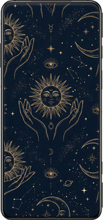 Силиконовый чехол Celestial Harmony: Sun & Moon Gold Mystic Pattern для Xiaomi Black Shark 5 - 6778u-2678 изображение 
