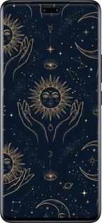 Силиконовый чехол Celestial Harmony: Sun & Moon Gold Mystic Pattern для Xiaomi 13 Lite - 6778u-3017 изображение 