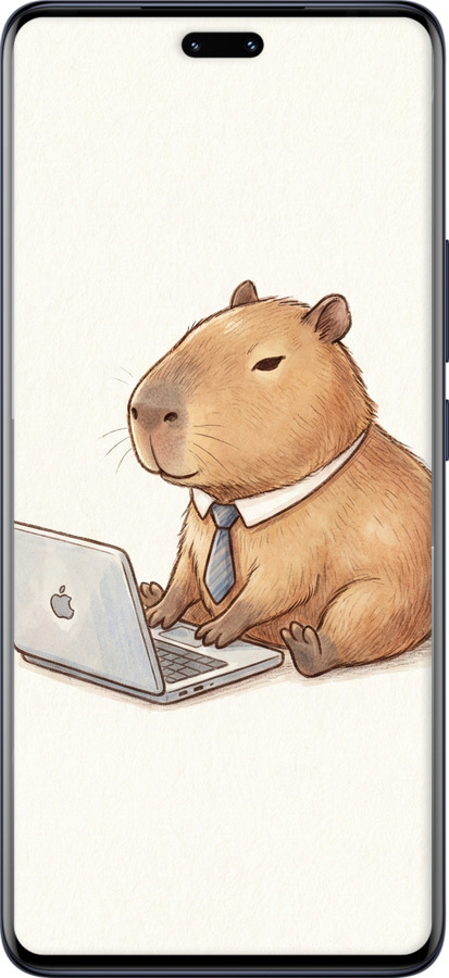 Силиконовый чехол Funny Capybara CEO Working для Xiaomi 13 Lite - 6777u-3017 изображение 