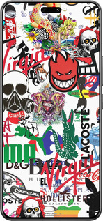 Силиконовый чехол Many different logos для Xiaomi Civi 4 Pro - 4022u-3682 изображение 