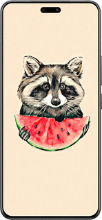 Силиконовый чехол Енотик с арбузом для Xiaomi Civi 4 Pro - 4605u-3682 изображение 