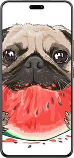 Силиконовый чехол Мопс и арбуз для Xiaomi Civi 4 Pro - 4665u-3682 изображение 