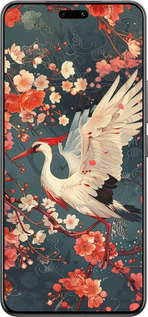 Силіконовий чехол Сакура та лелека для Xiaomi Civi 4 Pro - 6108u-3682 изображение 