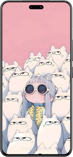 Силиконовый чехол Малышка с котами для Xiaomi Civi 4 Pro - 6295u-3682 изображение 