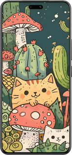 Силиконовый чехол Коты грибы для Xiaomi Civi 4 Pro - 6321u-3682 изображение 