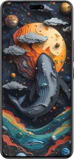 Силиконовый чехол Кит в космосе для Xiaomi Civi 4 Pro - 6328u-3682 изображение 