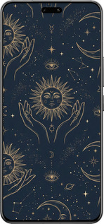 Силиконовый чехол Celestial Harmony: Sun & Moon Gold Mystic Pattern для Xiaomi Civi 4 Pro - 6778u-3682 изображение 