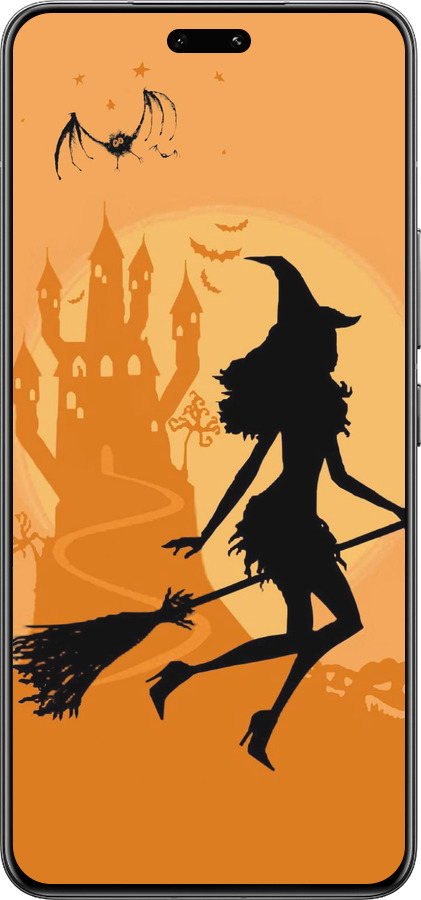 Силиконовый чехол Ведьма на метле для Xiaomi Civi 4 Pro - 1184u-3682 изображение 