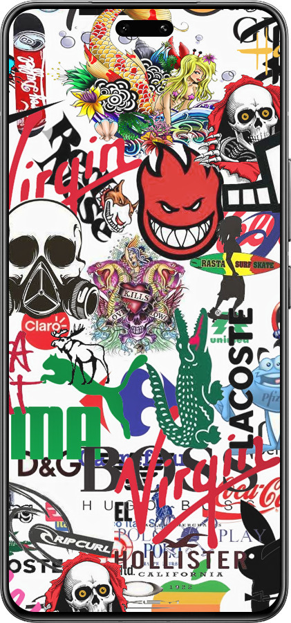 Силиконовый чехол Many different logos для Xiaomi Civi 4 Pro - 4022u-3682 изображение 