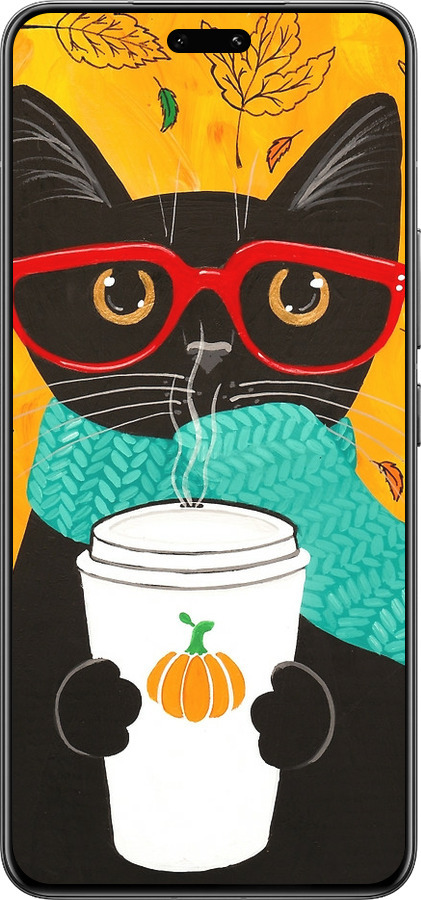 Силиконовый чехол Осенний кот для Xiaomi Civi 4 Pro - 4026u-3682 изображение 